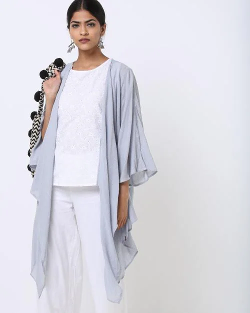 Embroidered Tunic with Shrug