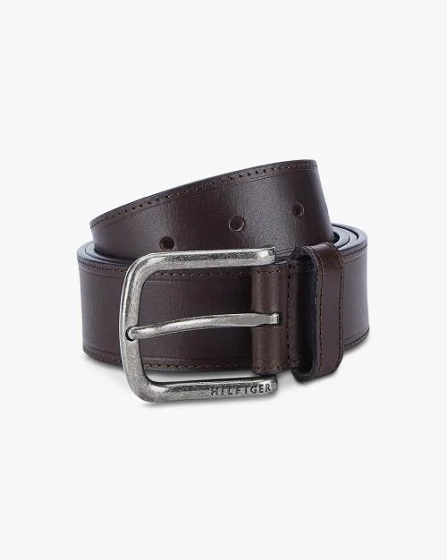 Leather Belt with Buckle Closure