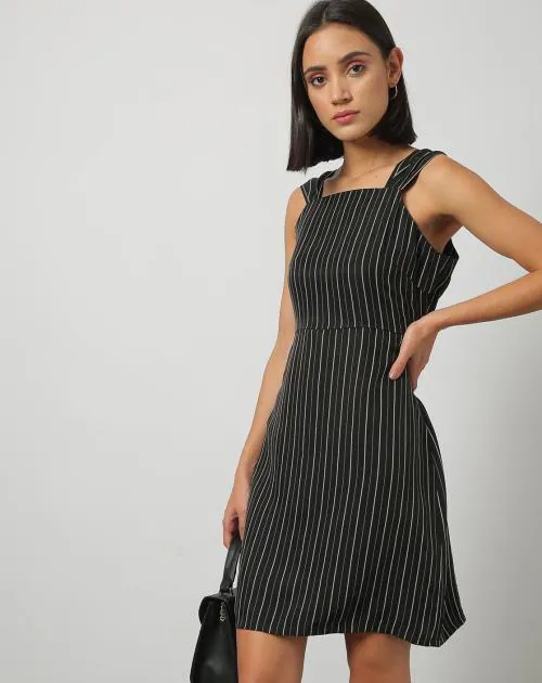 Striped Strappy Sheath Dress