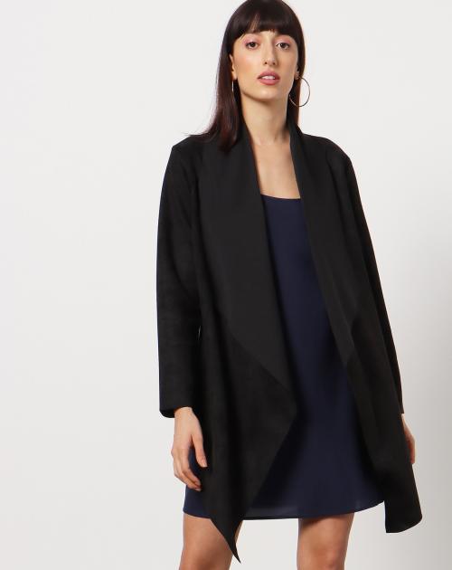 Women Asymmetrical Black Shrug