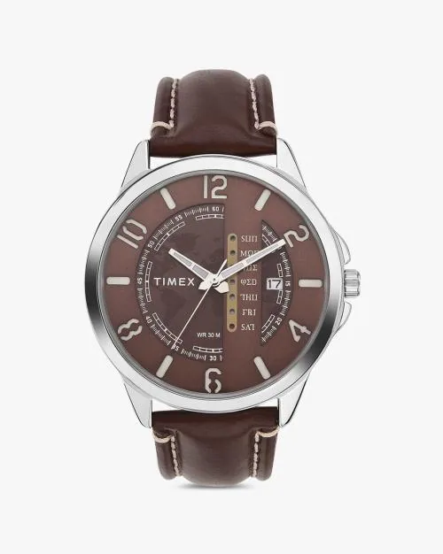 Men TWEG16503 Analogue Watch with Leather Strap