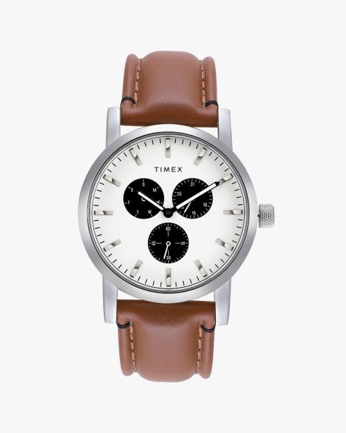 Men TWEG16605 Analogue Watch with Leather Strap