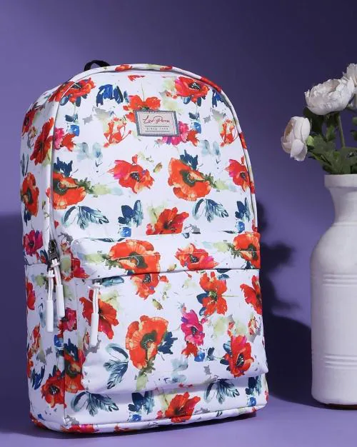 Floral Print Backpack with Branding