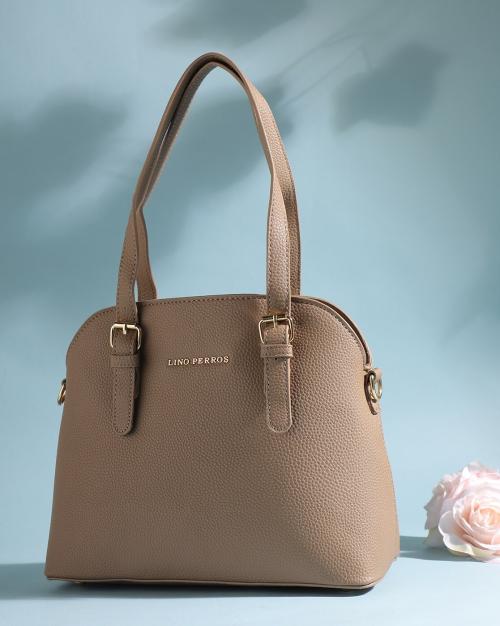 Textured Sling Handbag with Detachable Strap