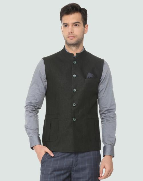 Slim Fit Linen Waistcoat