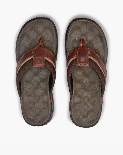 Webstar Thong-Strap Leather Flip-Flops