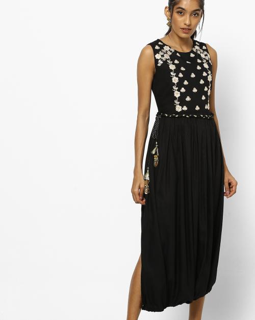 Embroidered Sleeveless Dhoti-Style Jumpsuit