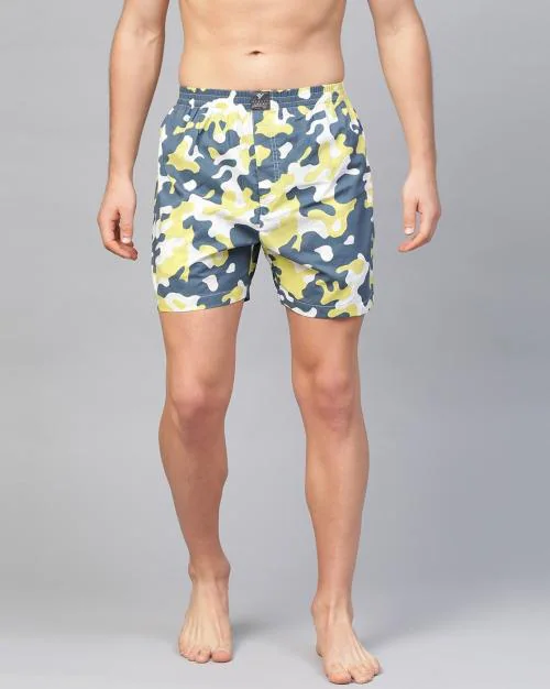 Camouflage Print Mid-Rise Boxers