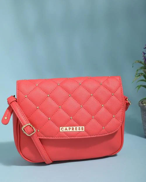 Quilted Sling Bag with Metal Studs