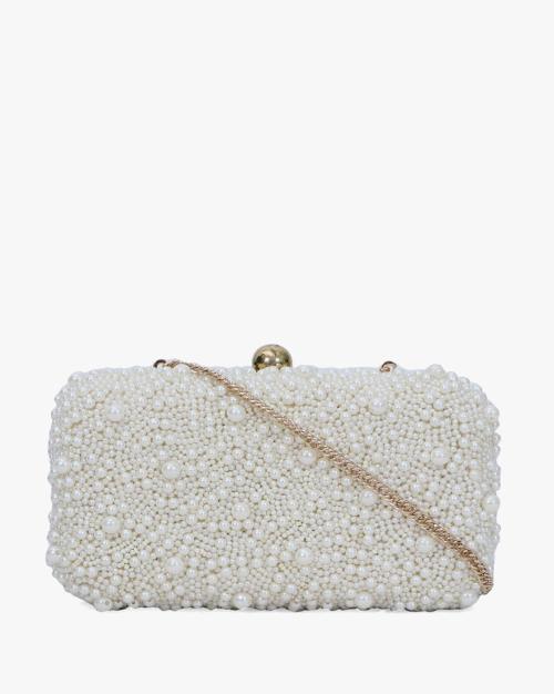 Embellished Clutch with Chain Strap