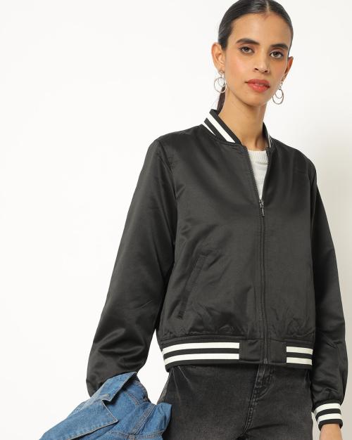 Zip-Front Bomber Jacket