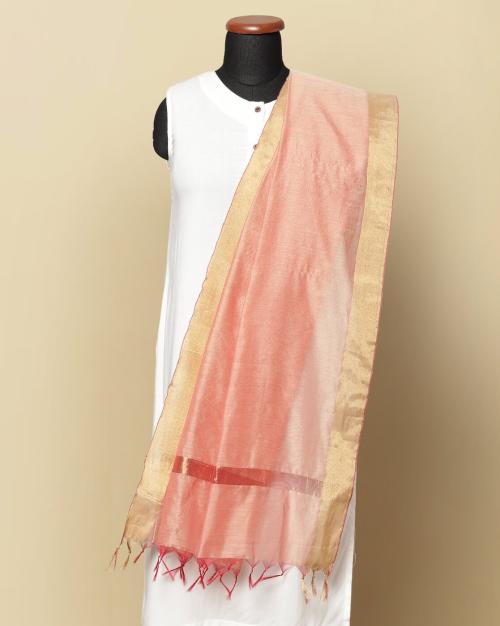 South Silk Dupatta with Zari Border