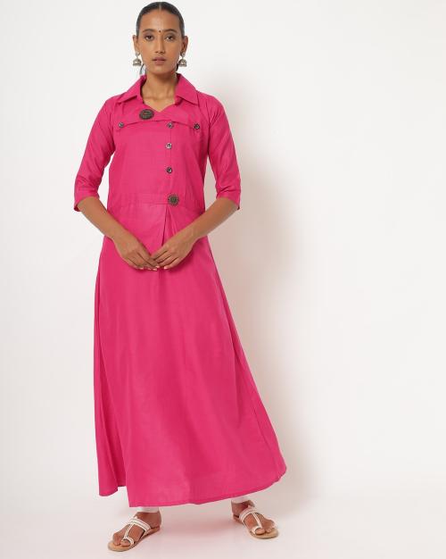 Collared Aline Long Kurta JioMart
