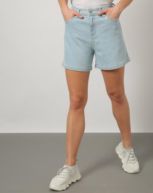 High-Rise Denim Shorts