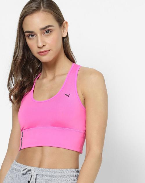 Mid-Impact Longline Racerback Seamless Sports Bra
