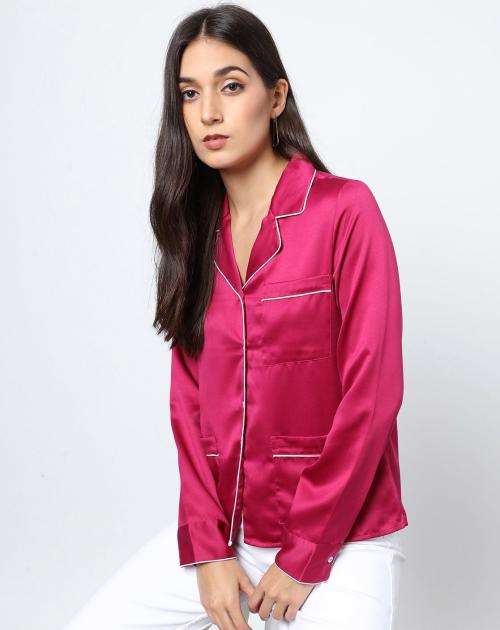 Women Shirt with Contrast Piping