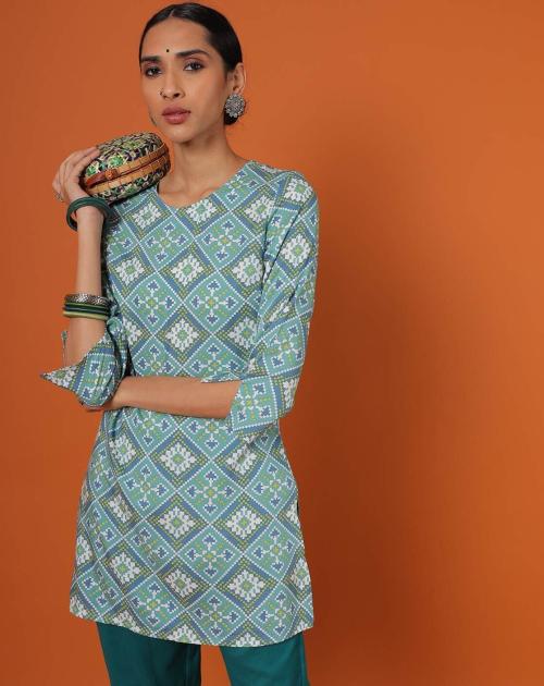 geometric print kurti
