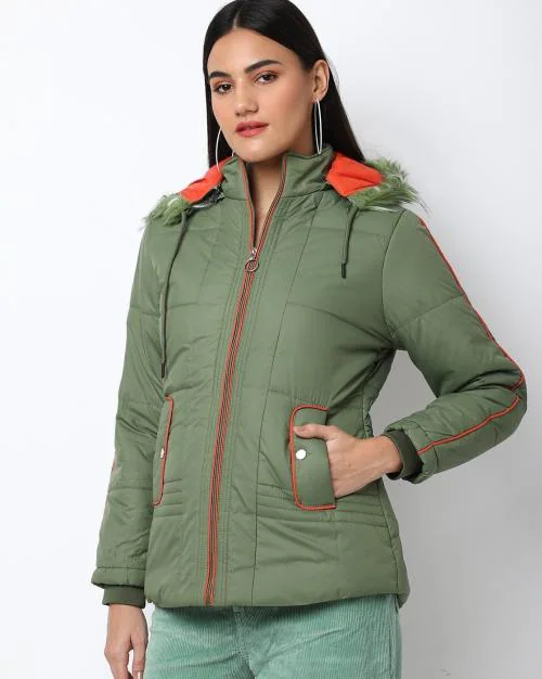 Quilted Jacket with Detachable Hood