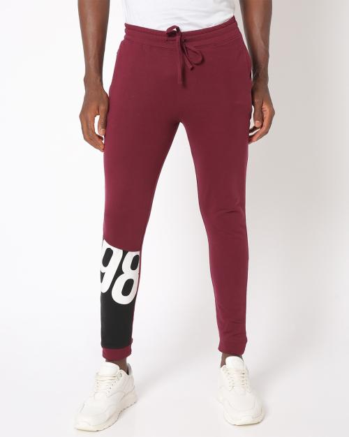 Men Numeric Print Joggers with Insert Pockets