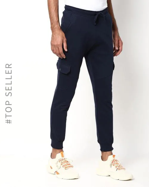 Men Cargo Joggers with Elasticated Drawstring Waist