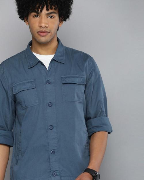 Cotton Shirt with Flap Pockets