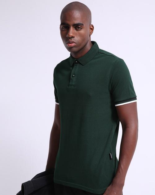 Slim Fit Polo T-shirt with Sleeve Tipping