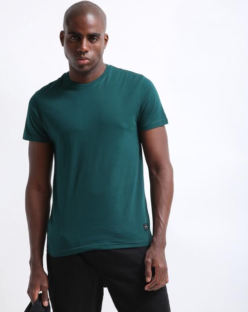 Crew-Neck T-shirt with Ribbed Neckline