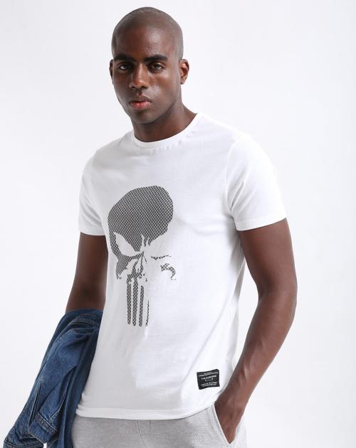 Marvel Punisher Print Crew-Neck T-shirt