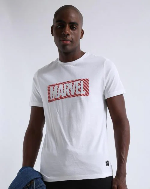 Marvel Print Slim Fit Crew-Neck T-shirt