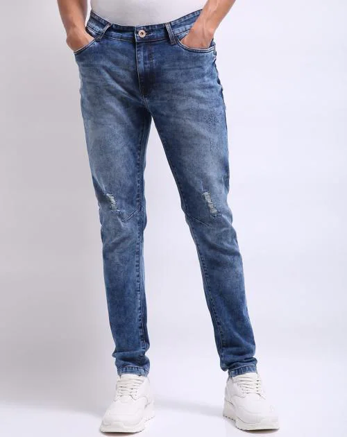 Distressed Slim Fit Jeans