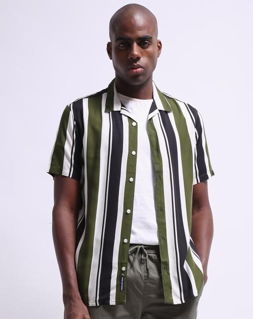 Striped Slim Fit Cotton Shirt