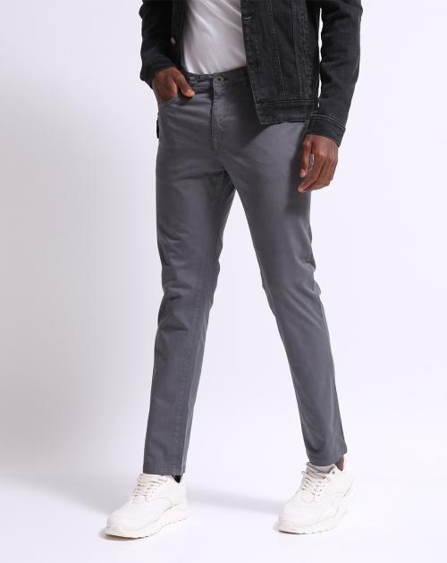 Slim Fit FlatFront Tapered Trousers JioMart