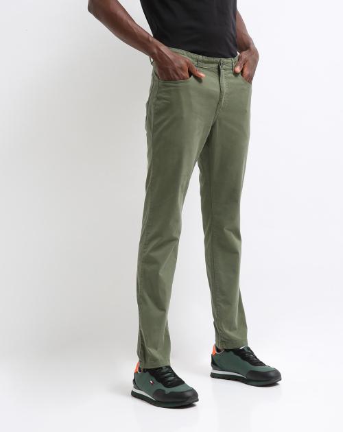 Buy Slim Fit FlatFront Tapered Trousers Online at Best Prices in India