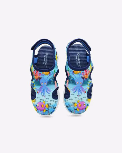 Printed Sandals with Velcro Fastening