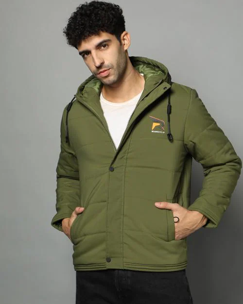 Zip-Front Hooded Puffer Jacket