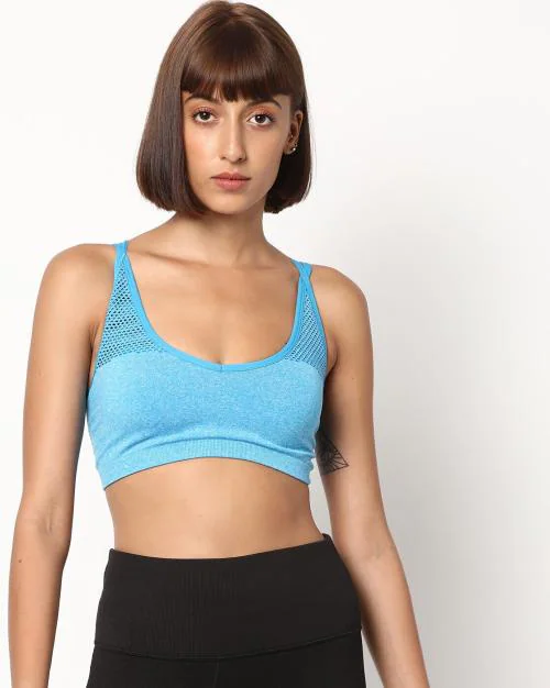 Underwired Sports Bra with Mesh Panels