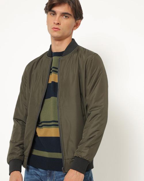 Reversible Zip-Front Bomber Jacket