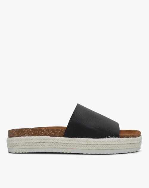 Woman Slip-On Black Espadrille Platforms