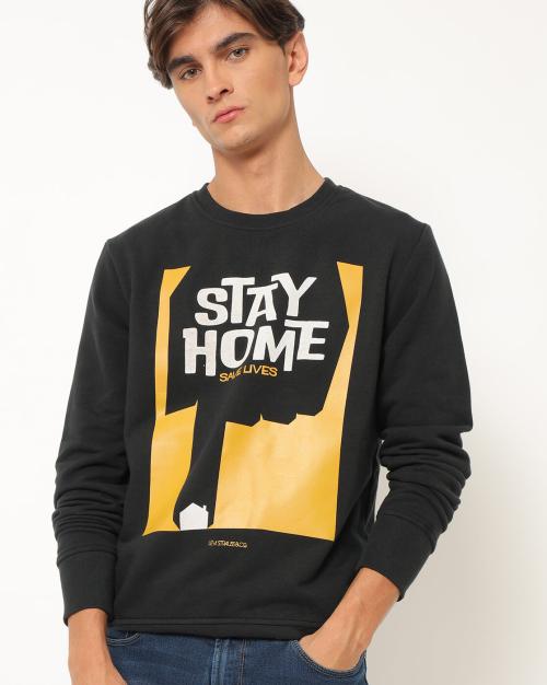 Graphic Print Crew-Neck Sweatshirt
