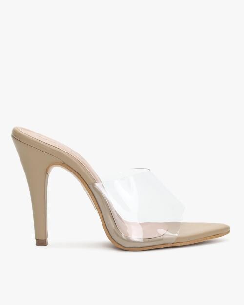 Peep-Toe Broad-Strap Stilettos