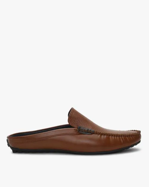 Perforated Slip-On Mules