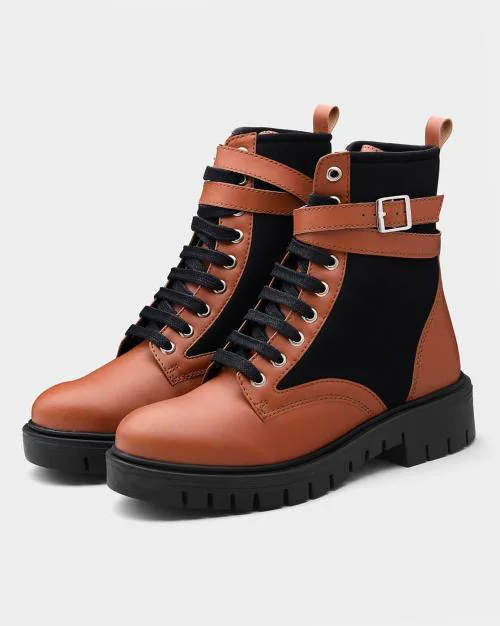 Ankle-Length Lace-up Boots