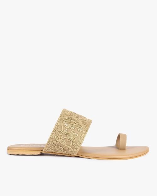 Floral Toe-Ring Sandals