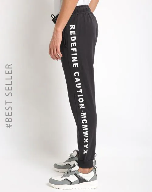 Joggers with Typographic Side Taping