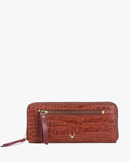 Croc-Embossed Zip-Around Wallet