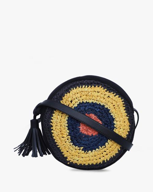 Buy Textured Round Sling Bag with Tassel Online at Best Prices in India