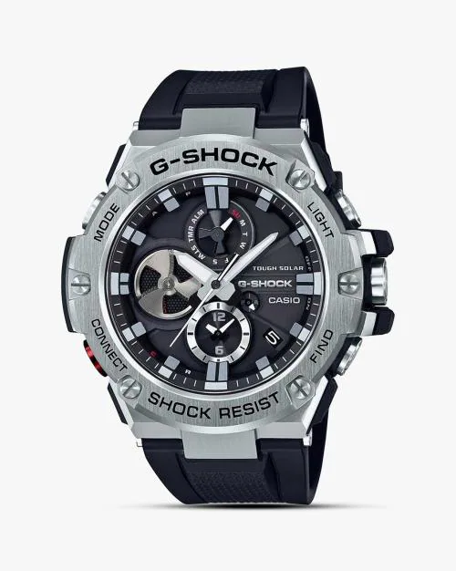 Men G789 G-Shock GST-B100-1ADR Metal Ip Black Analog Dial Black Resin Strap Watch
