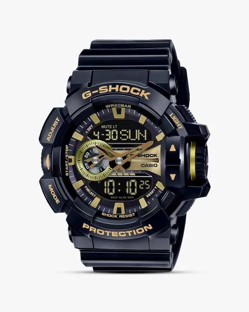 Men G651 G-Shock GA-400GB-1A9DR Black-Gold Analog-Digital Dial Black Resin Strap Watch