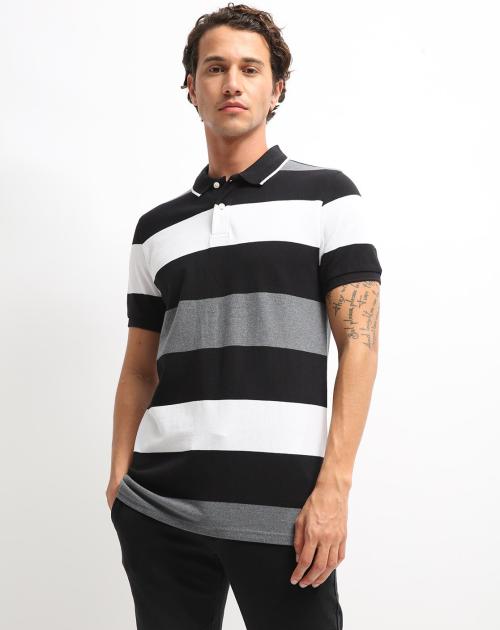 Striped Slim Fit Polo T-shirt