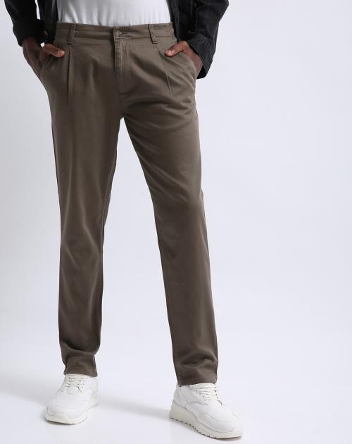 Slim Fit Pleated Trousers